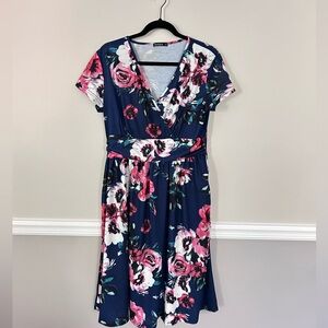 Navy floral dress
